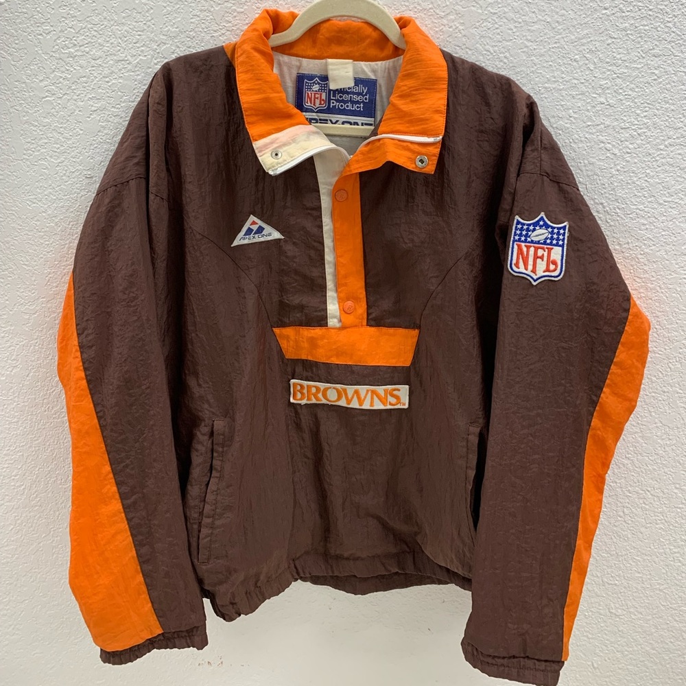 Vintage Cleveland Brown NFL Apex One Windbreaker Jacket Large